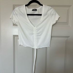 White cropped short sleeve
